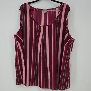 Striped Sleeveless Camisole in Pink and Burgundy